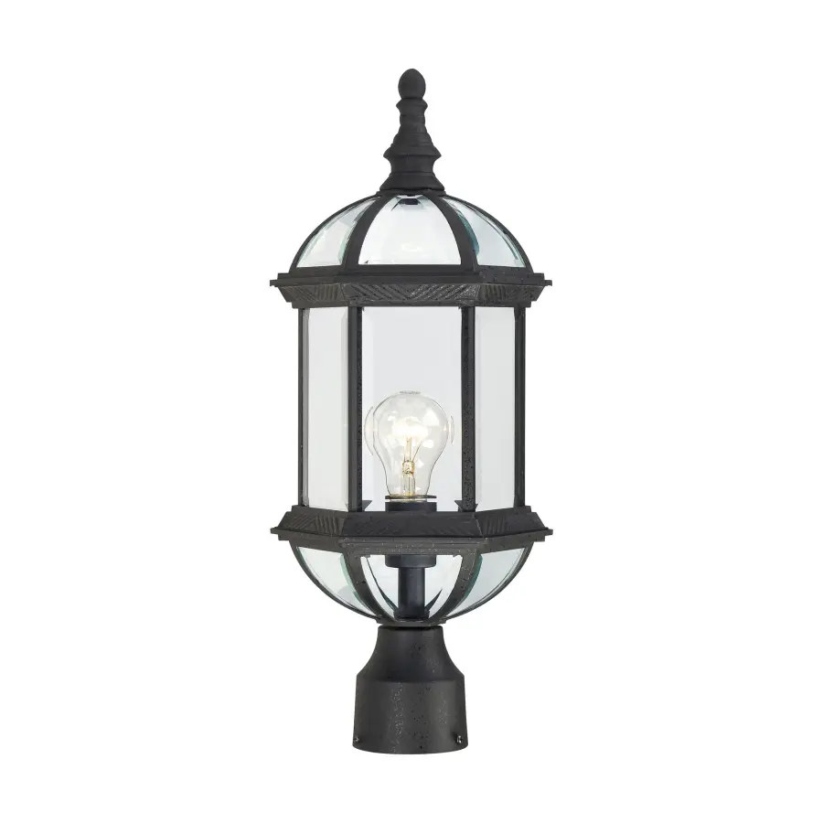 Boxwood 19" Outdoor Post Light with Clear Beveled Glass - Image 1