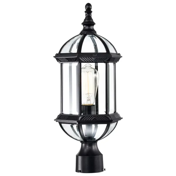 Boxwood 19" Outdoor Post Light with Clear Beveled Glass - Image 3