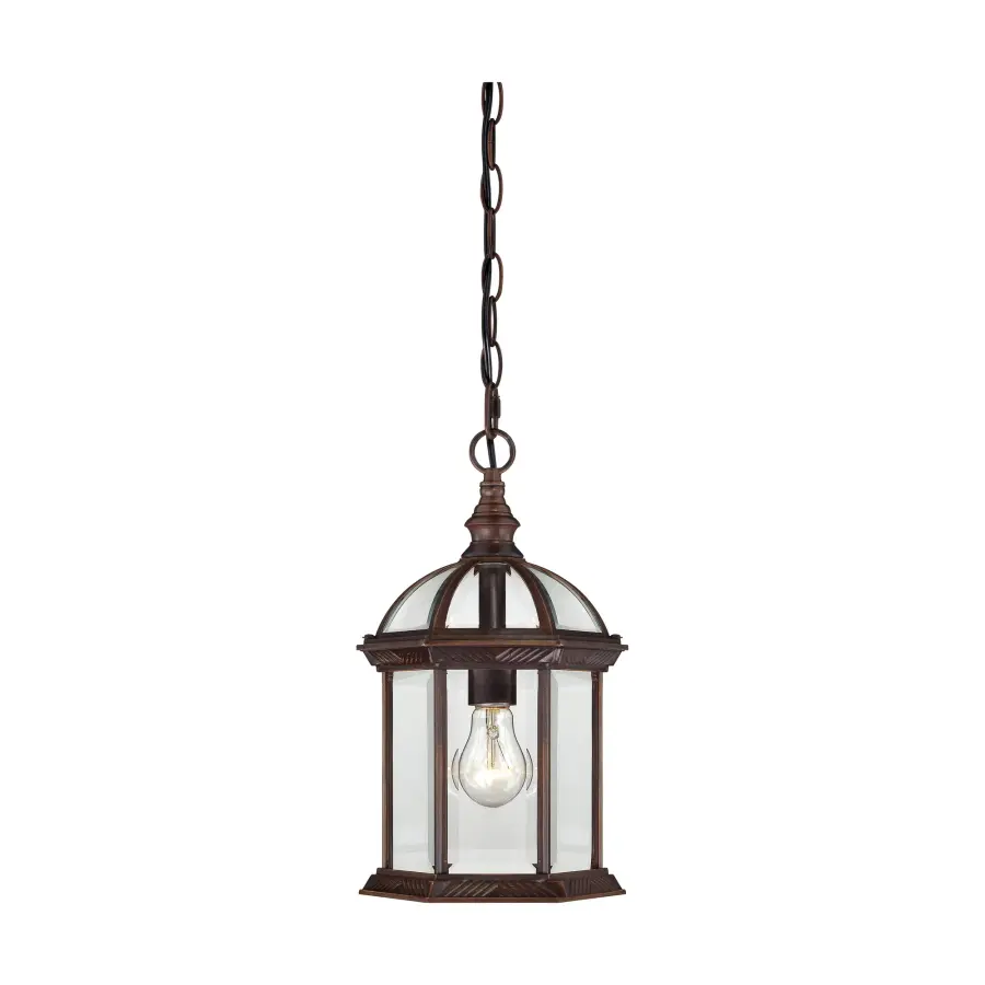Boxwood 14" Outdoor Hanging Lantern with Clear Beveled Glass - Image 1