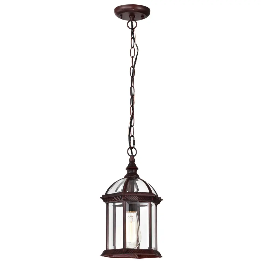 Boxwood 14" Outdoor Hanging Lantern with Clear Beveled Glass - Image 2
