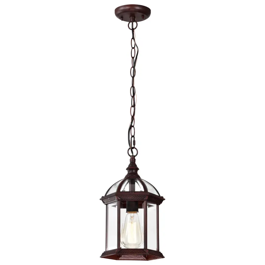 Boxwood 14" Outdoor Hanging Lantern with Clear Beveled Glass - Image 4