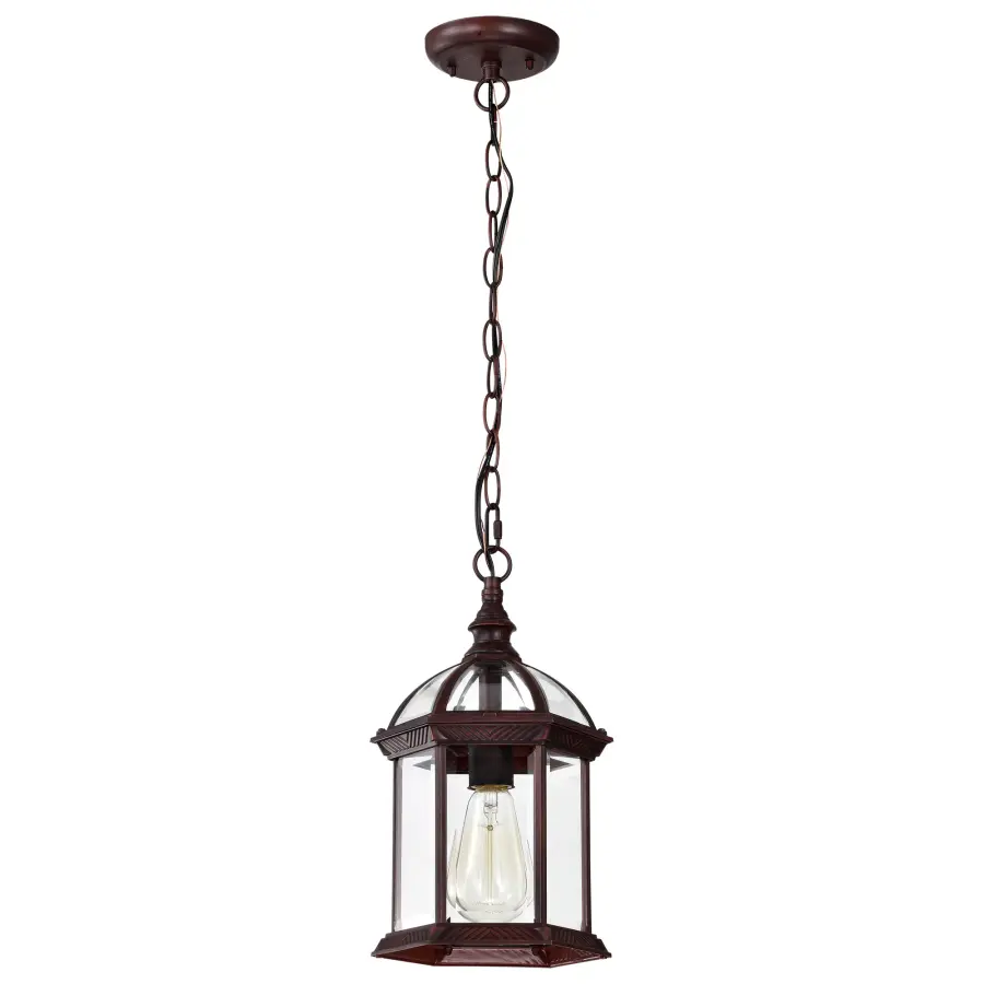 Boxwood 14" Outdoor Hanging Lantern with Clear Beveled Glass - Image 5