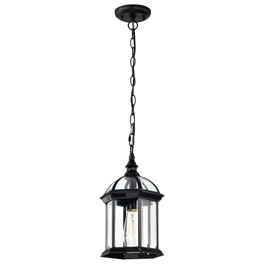 Boxwood 14" Outdoor Hanging Lantern with Clear Beveled Glass - Image 3