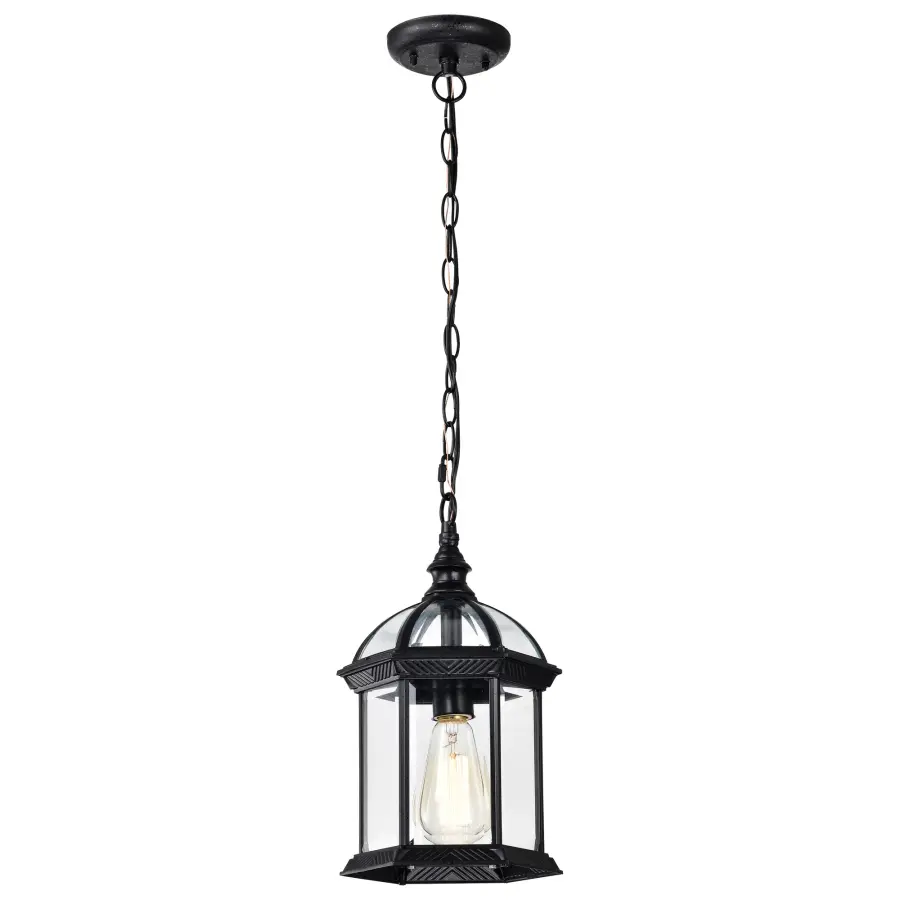 Boxwood 14" Outdoor Hanging Lantern with Clear Beveled Glass - Image 4