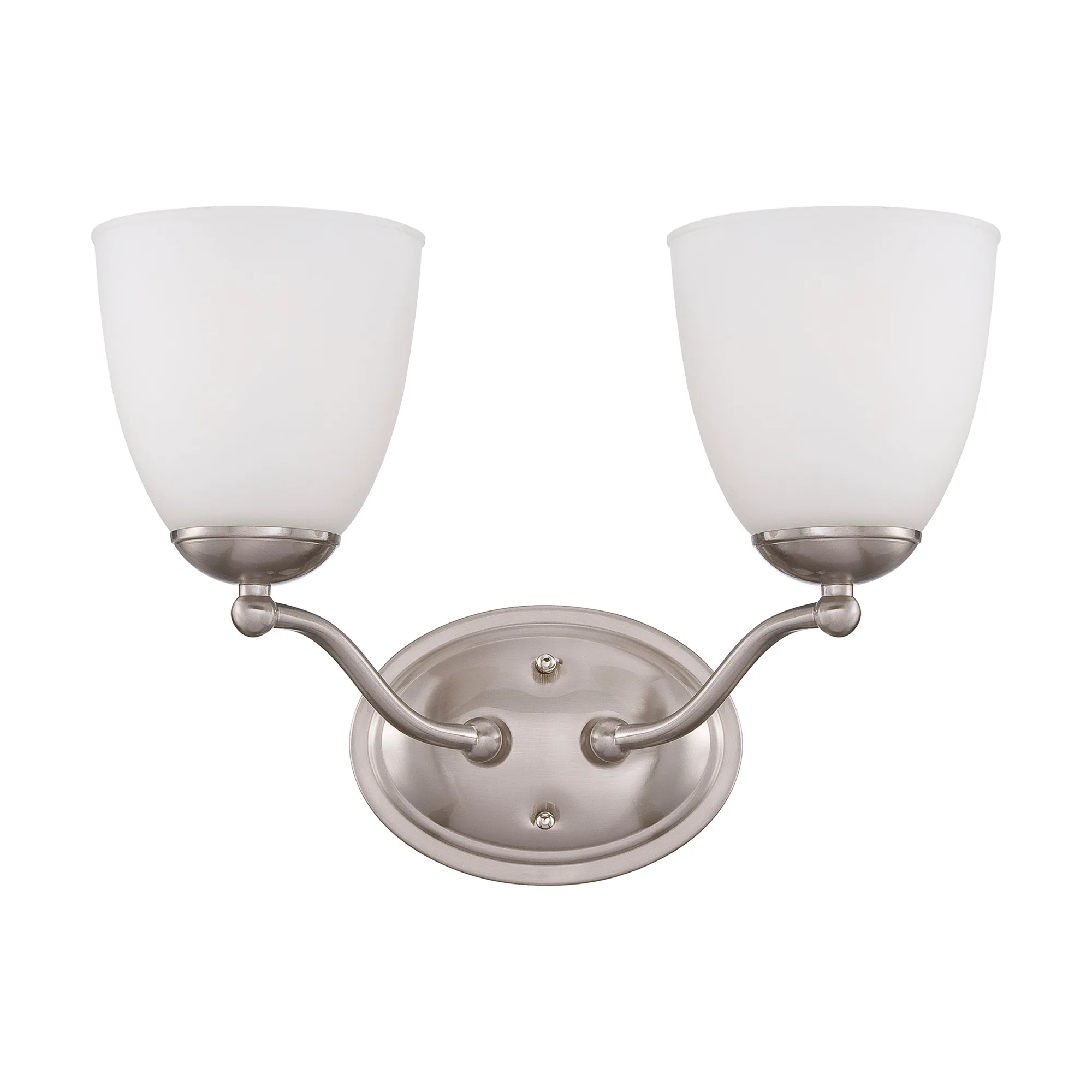 Patton 2-Light Vanity Fixture with Frosted Glass