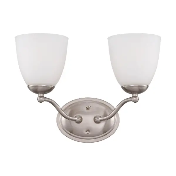 Patton 2-Light Vanity Fixture with Frosted Glass