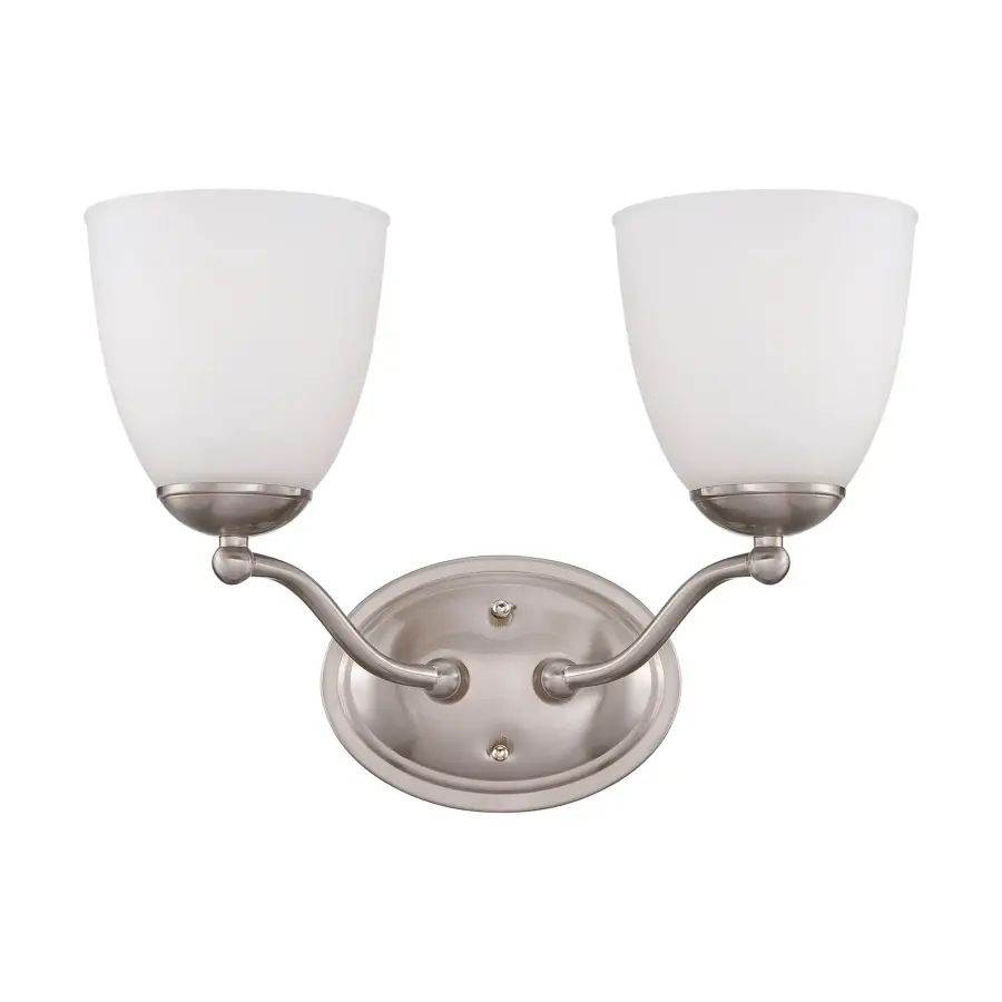 Patton 2-Light Vanity Fixture with Frosted Glass