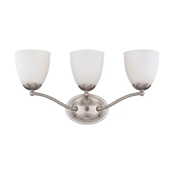 Patton 3-Light Vanity Fixture with Frosted Glass