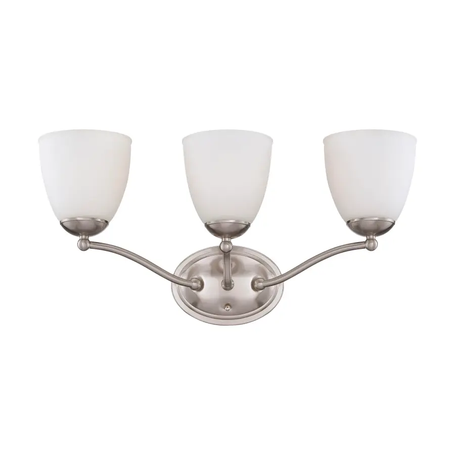 Patton 3-Light Vanity Fixture with Frosted Glass