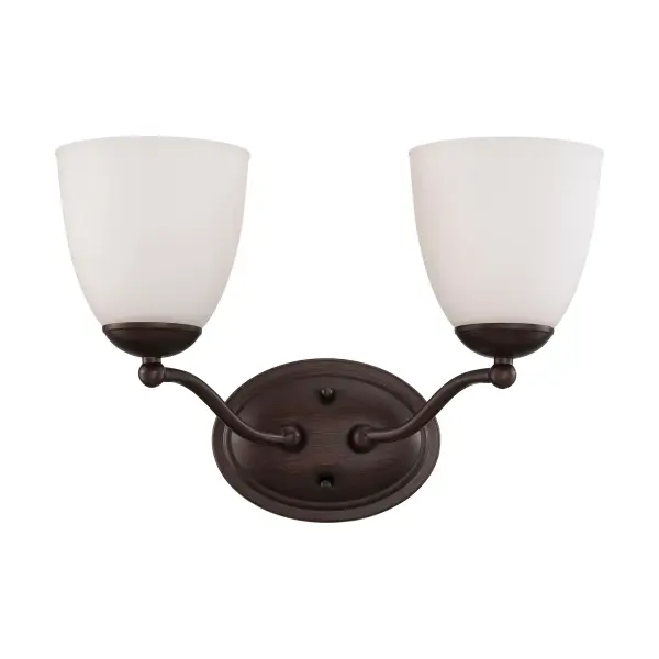 Patton 2-Light Vanity Fixture with Frosted Glass - Image 1