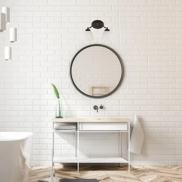 Patton 2-Light Vanity Fixture with Frosted Glass - Image 2