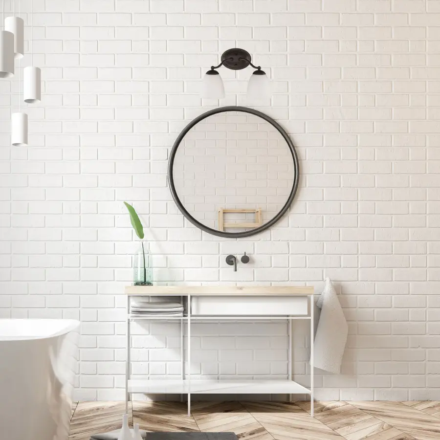 Patton 2-Light Vanity Fixture with Frosted Glass - Image 2