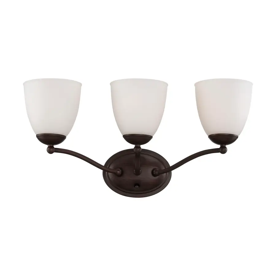 Patton 3-Light Vanity Fixture with Frosted Glass - Image 1