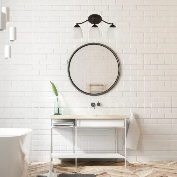 Patton 3-Light Vanity Fixture with Frosted Glass - Image 2