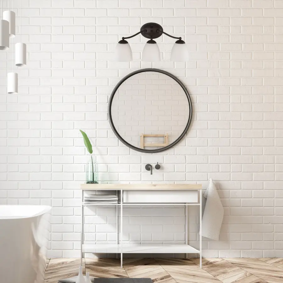 Patton 3-Light Vanity Fixture with Frosted Glass - Image 2