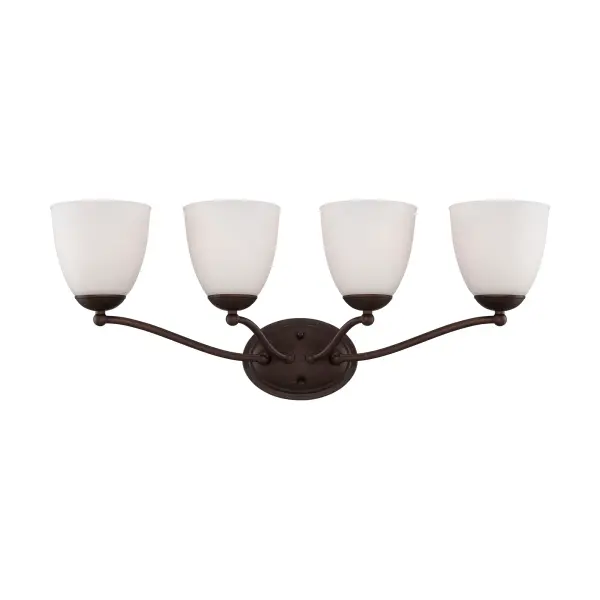 Patton 4-Light Vanity Fixture with Frosted Glass