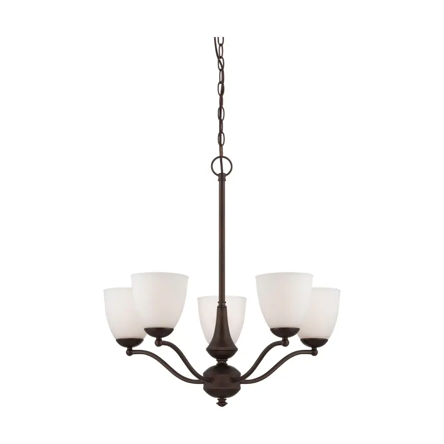 Patton 5-Light Chandelier with Frosted Glass