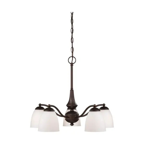 Patton 5-Light Chandelier with Frosted Glass