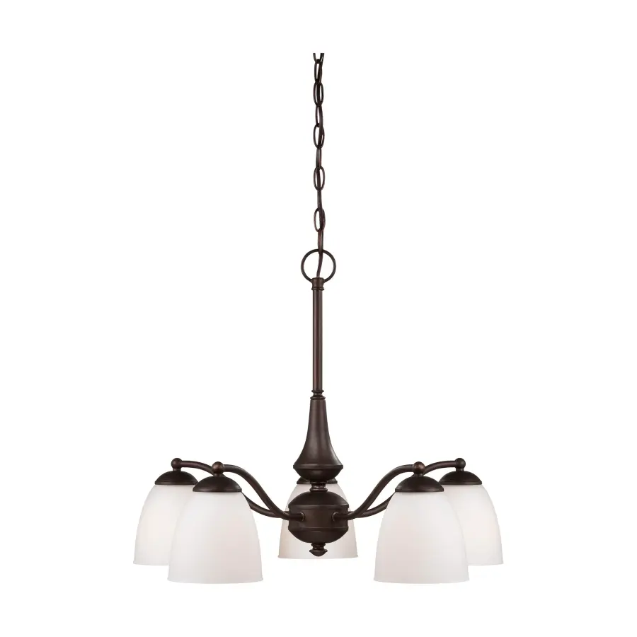 Patton 5-Light Chandelier with Frosted Glass