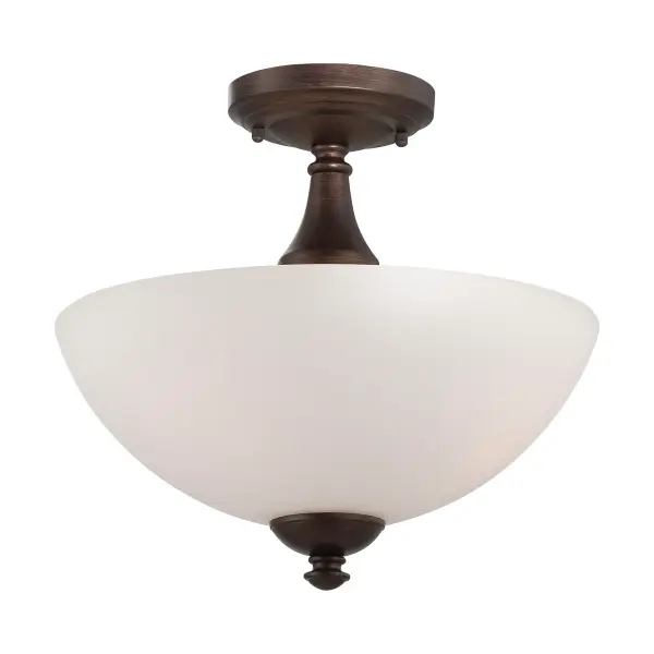 Patton 3-Light Semi-Flush Mount with Frosted Glass