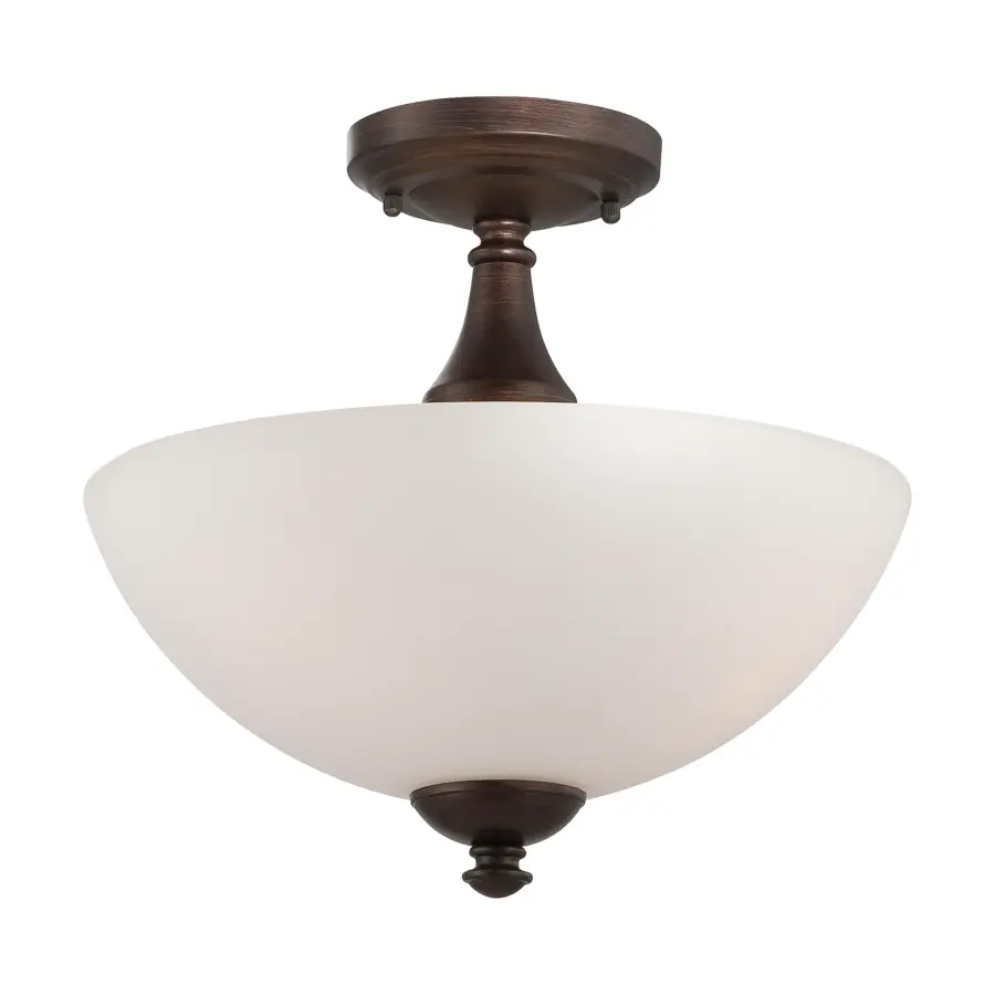 Patton 3-Light Semi-Flush Mount with Frosted Glass