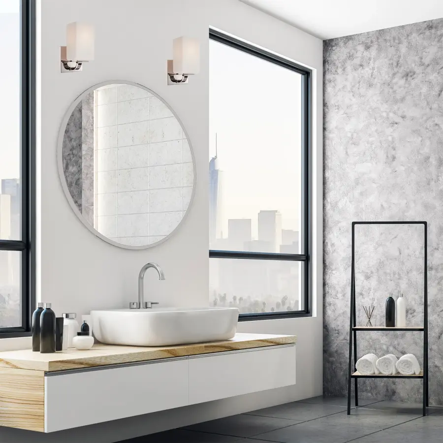 Vista 1-Light Vanity Fixture with Etched Opal Glass - Image 2