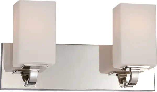 Vista 2-Light Vanity Fixture with Etched Opal Glass - Image 1