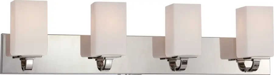 Vista 4-Light Vanity Fixture with Etched Opal Glass - Image 1