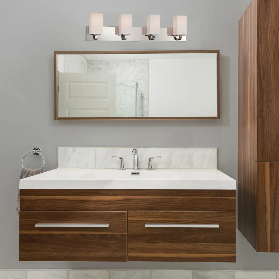 Vista 4-Light Vanity Fixture with Etched Opal Glass - Image 2