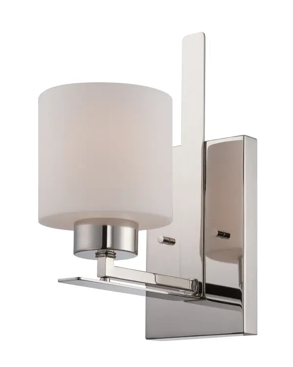 Parallel 1-Light Vanity Fixture with Etched Opal Glass