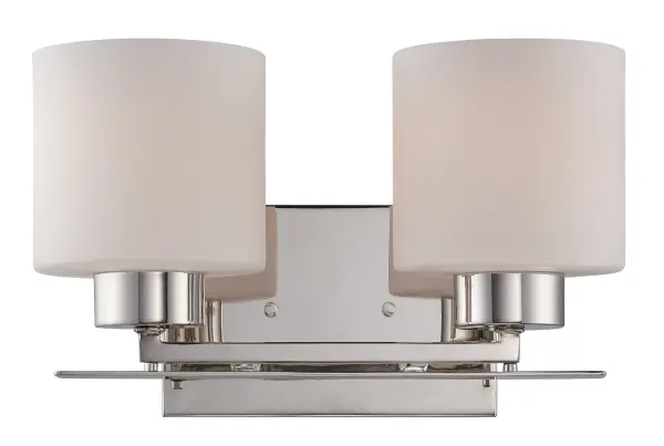 Parallel 2-Light Vanity Fixture with Etched Opal Glass