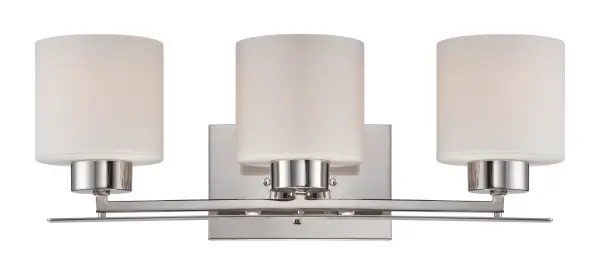 Parallel 3-Light Vanity Fixture with Etched Opal Glass