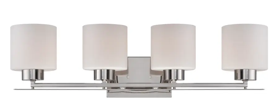 Parallel 4-Light Vanity Fixture with Etched Opal Glass
