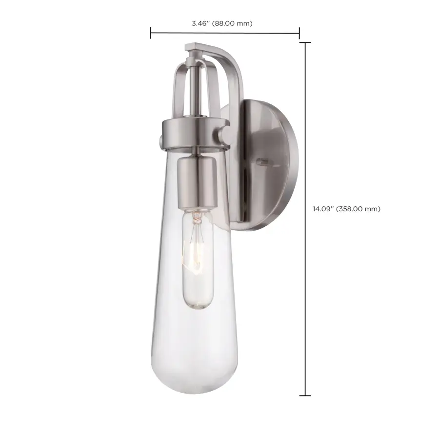 Beaker 1-Light Wall Sconce with Clear Glass - Image 2