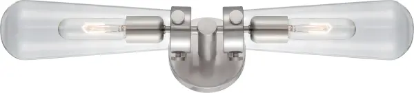 Beaker 2-Light Wall Sconce with Clear Glass - Image 1