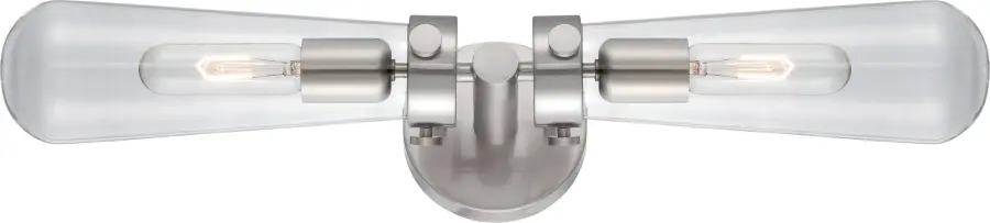Beaker 2-Light Wall Sconce with Clear Glass - Image 1