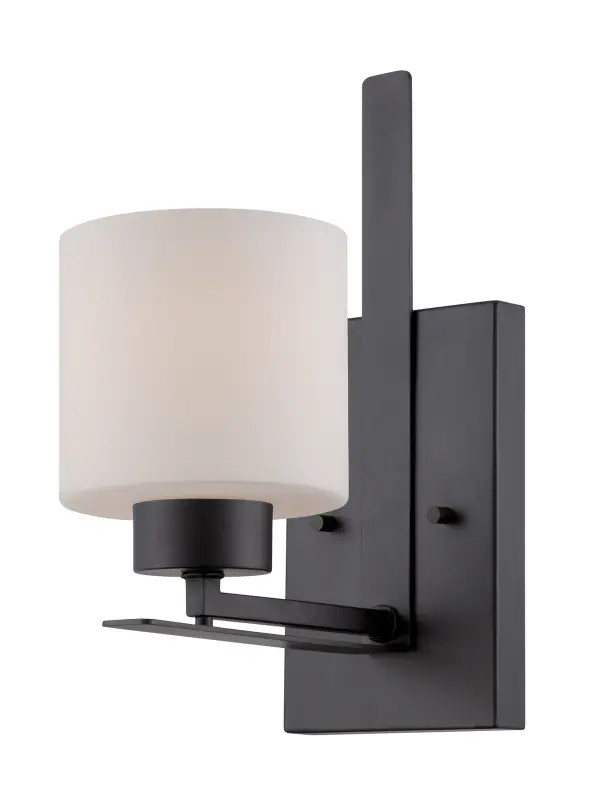 Parallel 1-Light Vanity Fixture with Etched Opal Glass - Image 1