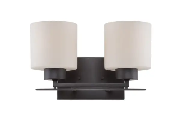Parallel 2-Light Vanity Fixture with Etched Opal Glass