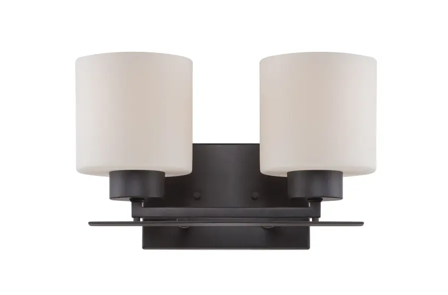 Parallel 2-Light Vanity Fixture with Etched Opal Glass
