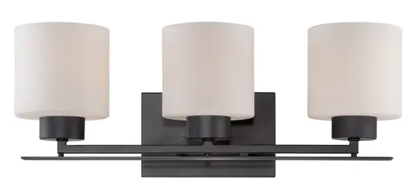 Parallel 3-Light Vanity Fixture with Etched Opal Glass