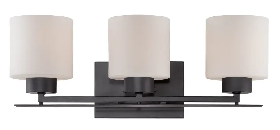 Parallel 3-Light Vanity Fixture with Etched Opal Glass