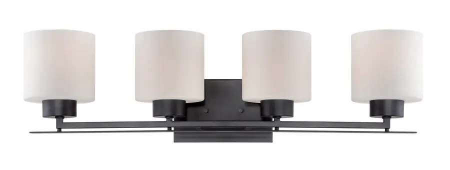 Parallel 4-Light Vanity Fixture with Etched Opal Glass