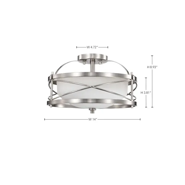 Ginger 2-Light Semi-Flush Mount with Etched Opal Glass - Image 15