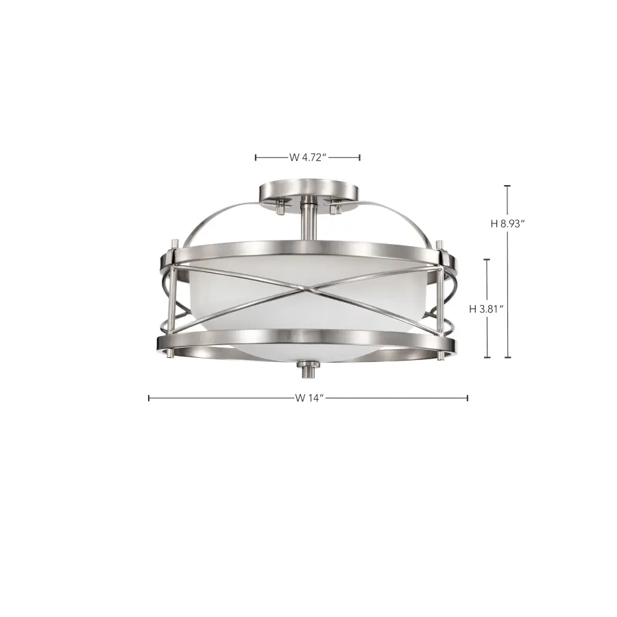 Ginger 2-Light Semi-Flush Mount with Etched Opal Glass - Image 15