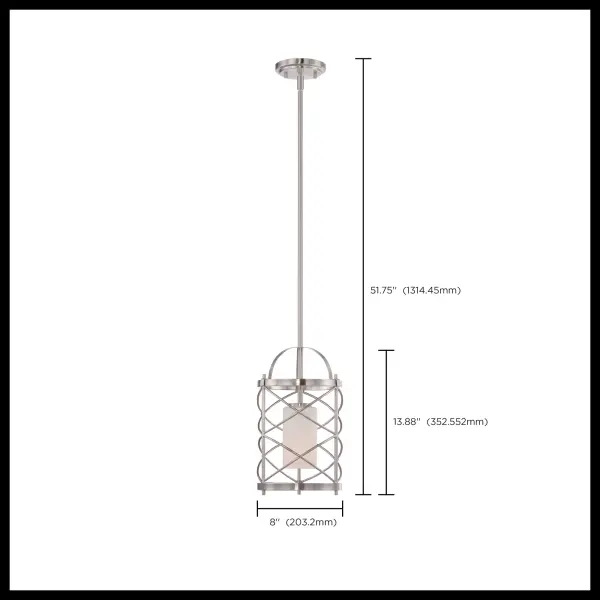Ginger Mini Pendant with Etched Opal Glass - Image 9