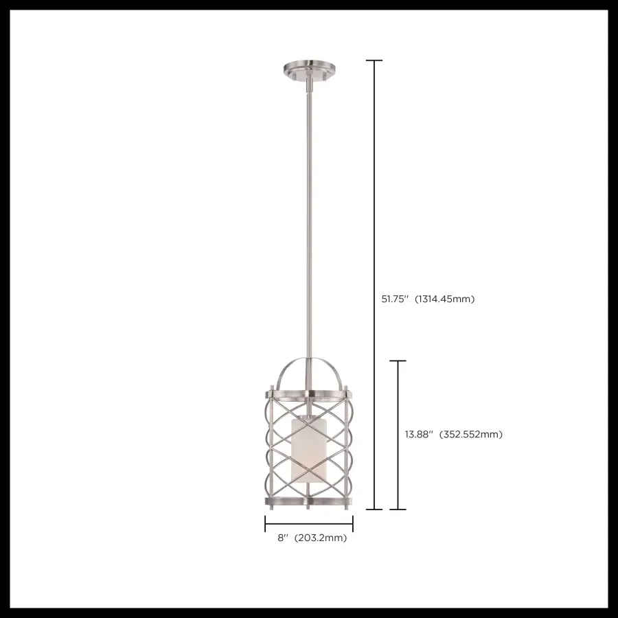 Ginger Mini Pendant with Etched Opal Glass - Image 9