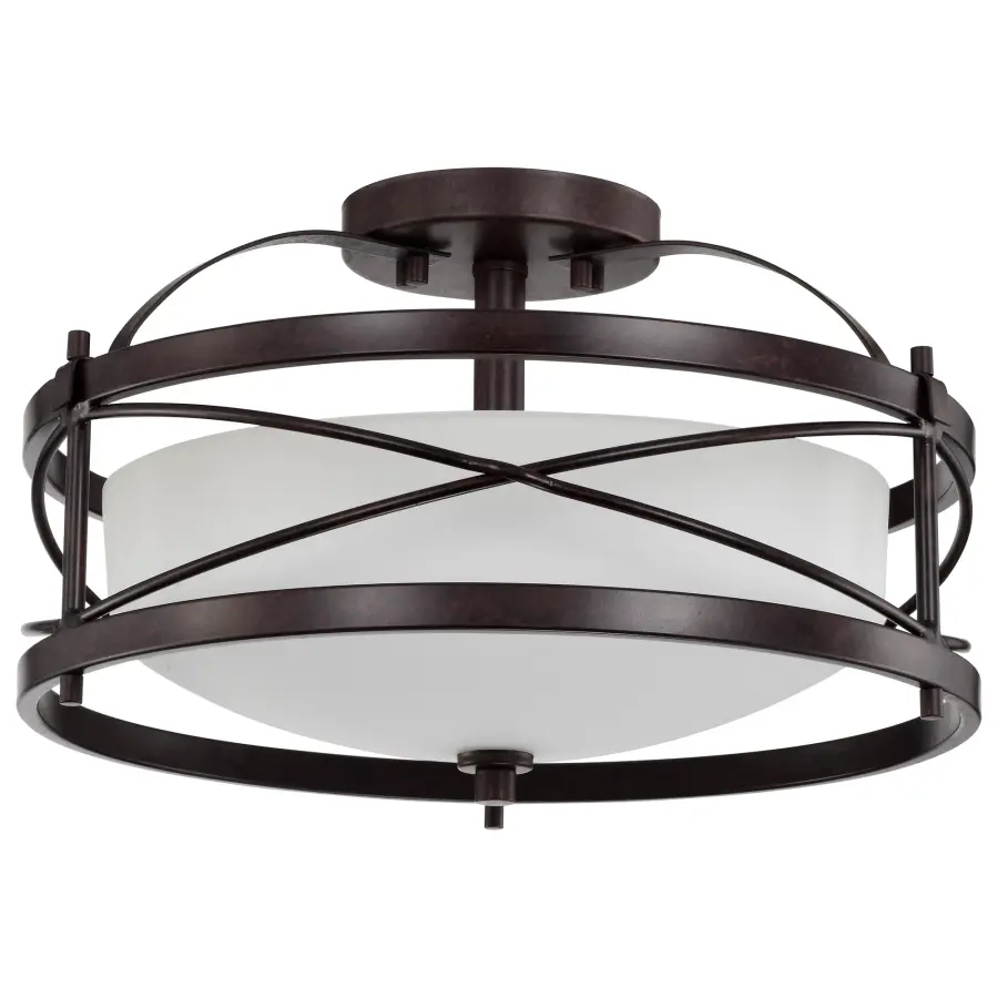 Ginger 2-Light Semi-Flush Mount with Etched Opal Glass - Image 1