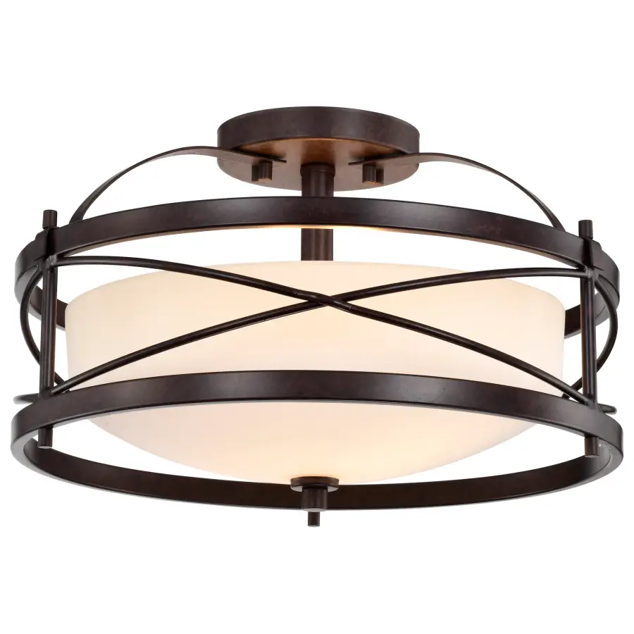Ginger 2-Light Semi-Flush Mount with Etched Opal Glass - Image 2