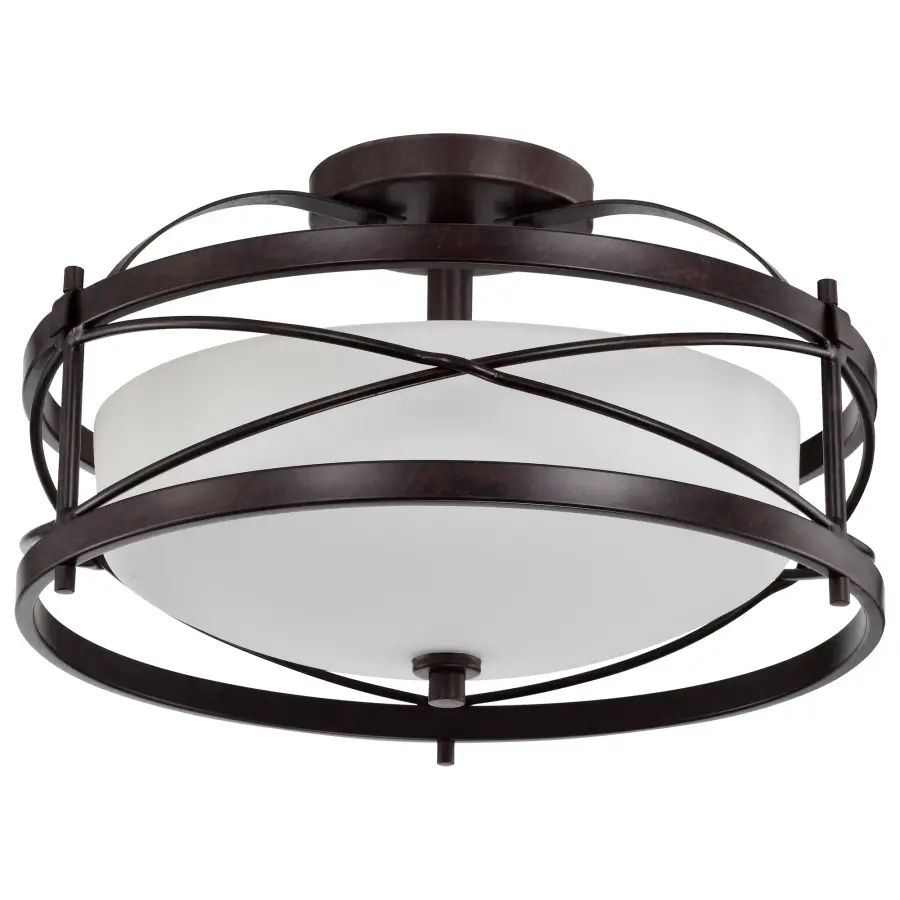 Ginger 2-Light Semi-Flush Mount with Etched Opal Glass - Image 3