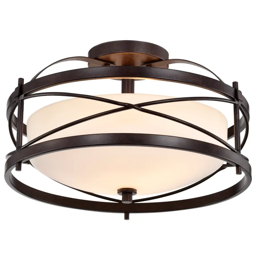 Ginger 2-Light Semi-Flush Mount with Etched Opal Glass - Image 4